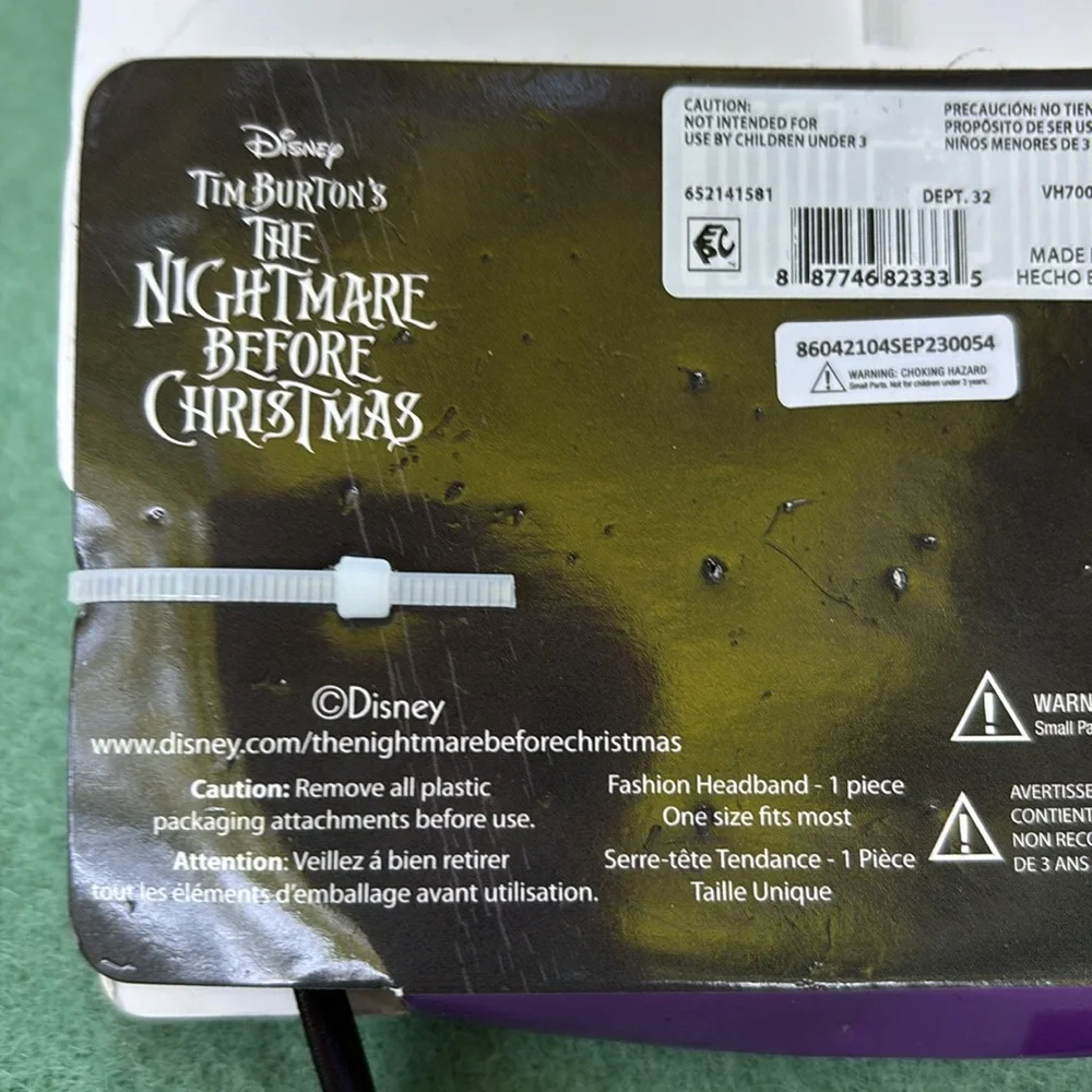 NWT Disney 30th Nightmare Before Christmas Black Headband Big Bow Jack Bats OS
